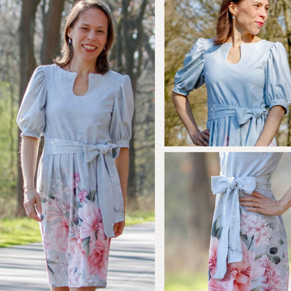 Bio Viskosejersey mit Überbreite: Eigenproduktion Bloomy Days (Bordüre) von Graustufen-Stoffe